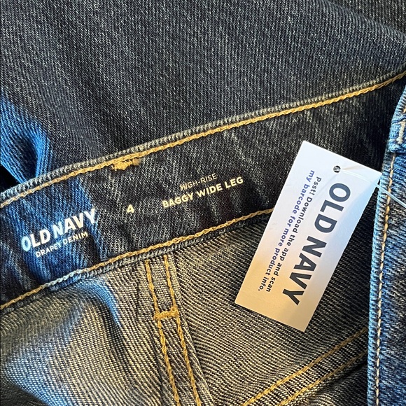 NWT Old Navy Drapey Denim High-Rise Baggy Wide Leg Jean - Picture 15 of 16